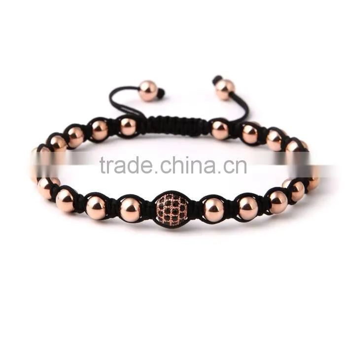 2016 Handmade Newest Designs Rose Gold Beads Bracelets With Buddha Head Beads For Men
