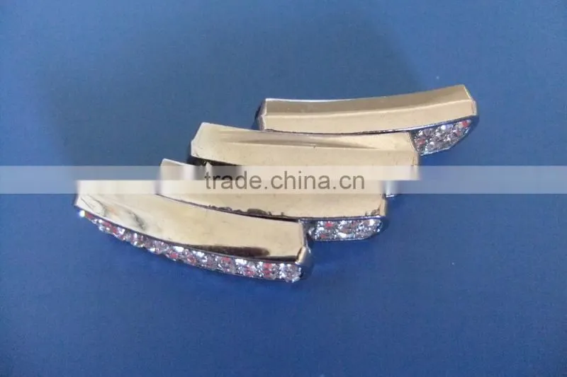 10mm Many Rhinestones Pane Rectangular Block Shape Slide Charms