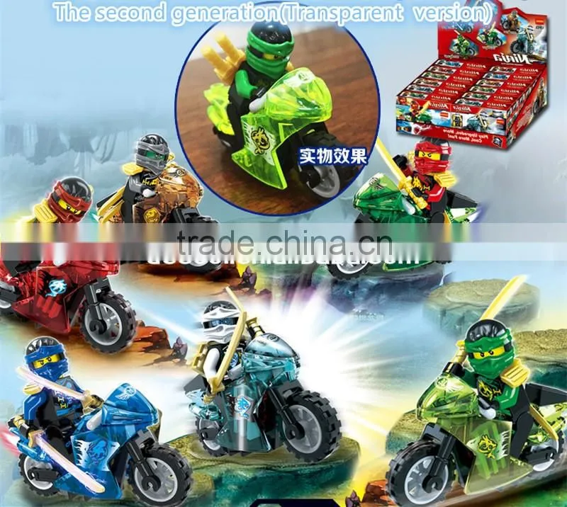 Decool 10029-10034 Ninja Motorcycle Transparent version 6pcs/lot Minifigure Toy Building bricks Blocks Toys