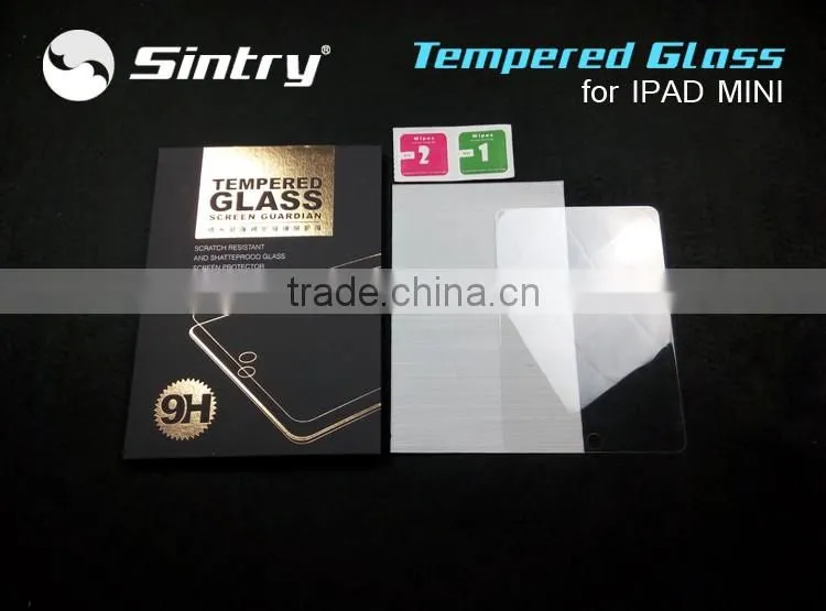 2016 No watermark Automatic adsorption tempered glass screen protector toughened membrane screen protector for ipad mini