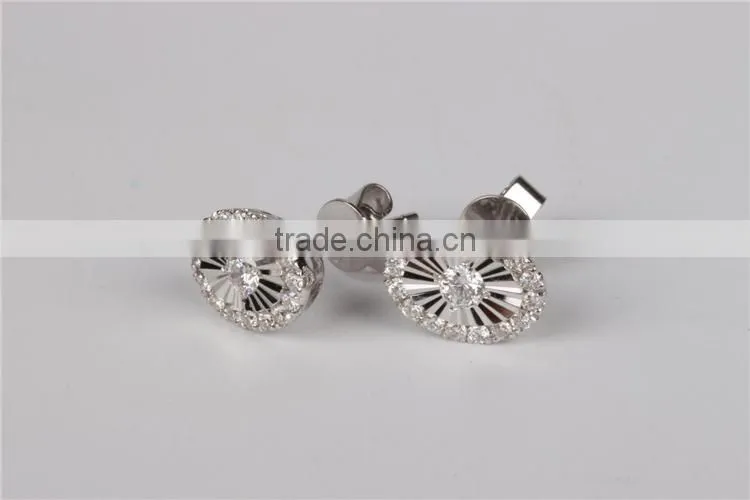 new design micro set shine plates silver earrings