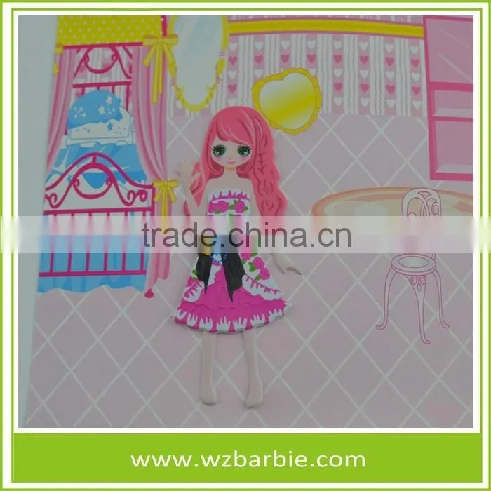 Fashion Wholesale Change Clothes Beautiful Puffy Stickers For Kids