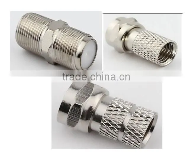 RF connector, 75 ohms female N connector to male F coaxial cable adaptor connector