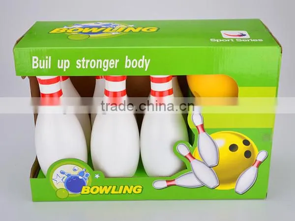 Smile face 25cm bowling indoor toy for kids with 6 bottles and 1 ball