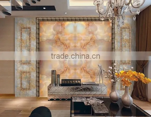 2016 Botton price for diamond shaped 3D printing glass for tv background wall