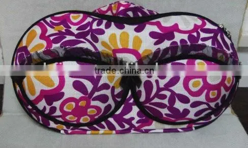 Purple flower patterned EVA bra case