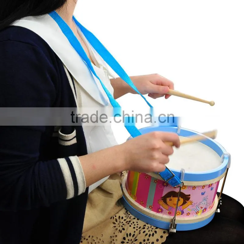 child like play toy oriental music instrument beaty 2 sides drum head and 2 sticks roundness wooden drum pad musical instruments