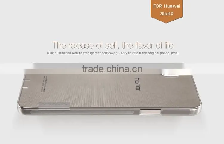 Orginal Nillkin Soft TPU Full Rubber Back Cover for Huawei Honor 7 Clear Gel Case with Dust Plug MT-5370