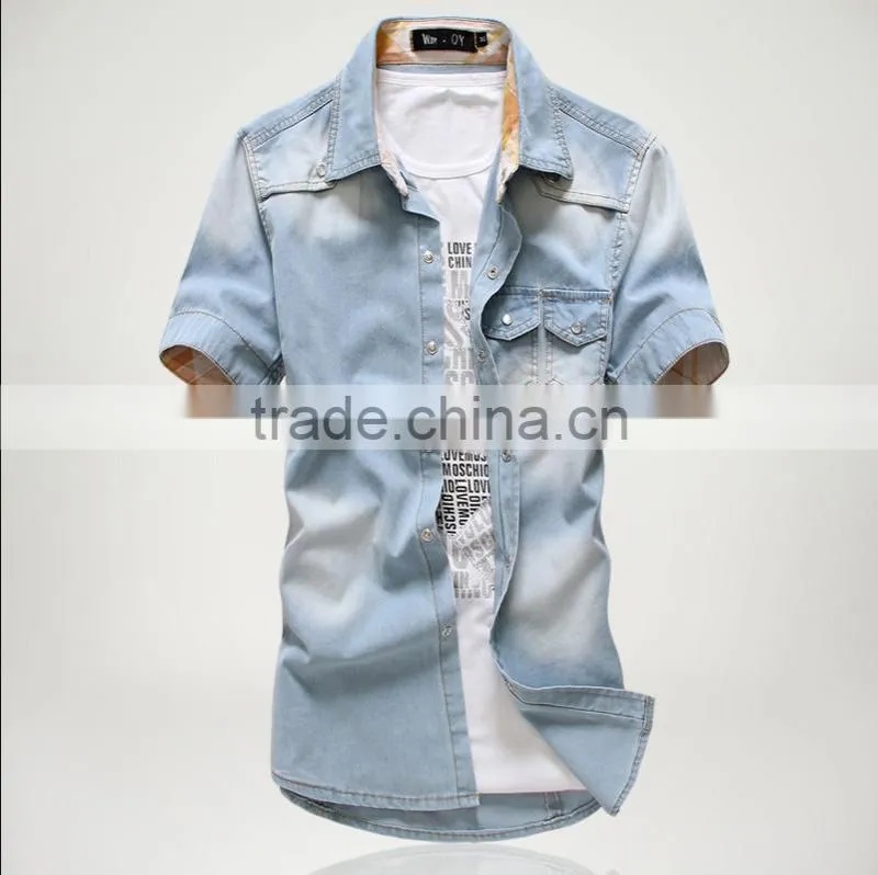 100% Cotton Dark Blue Denim Casual Shirt
