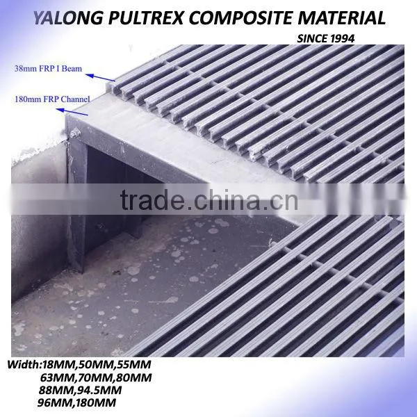Pultruded FRP Profie,Fiber Glass Channel,Anti-corrosion Work Platform Use