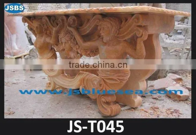 Garden Stone Table with Statue Base