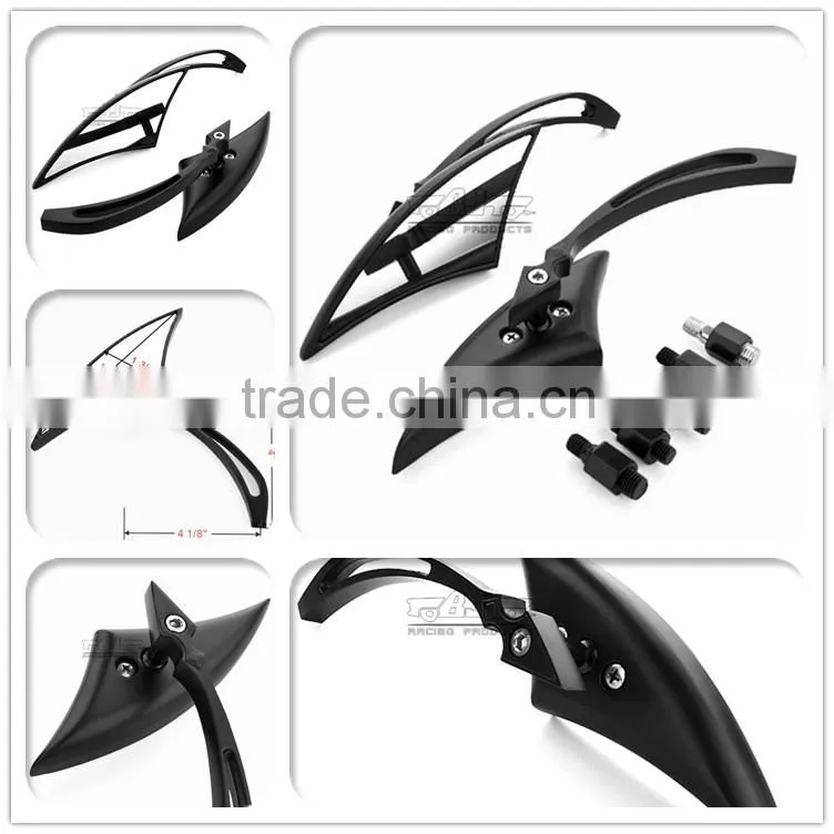 BJ-RM-036 Motorcycle Part Manufacturers Blade Style Universal Black CNC motorcycle mirrors for harley
