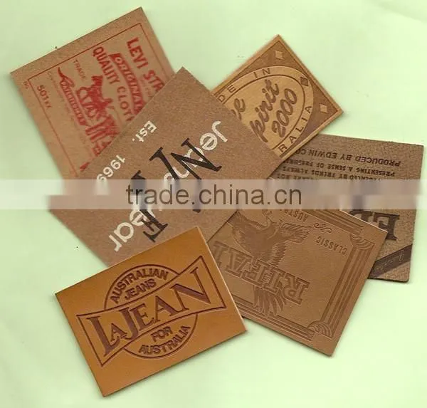 2016 new fashion high quality custom embossed leather patch