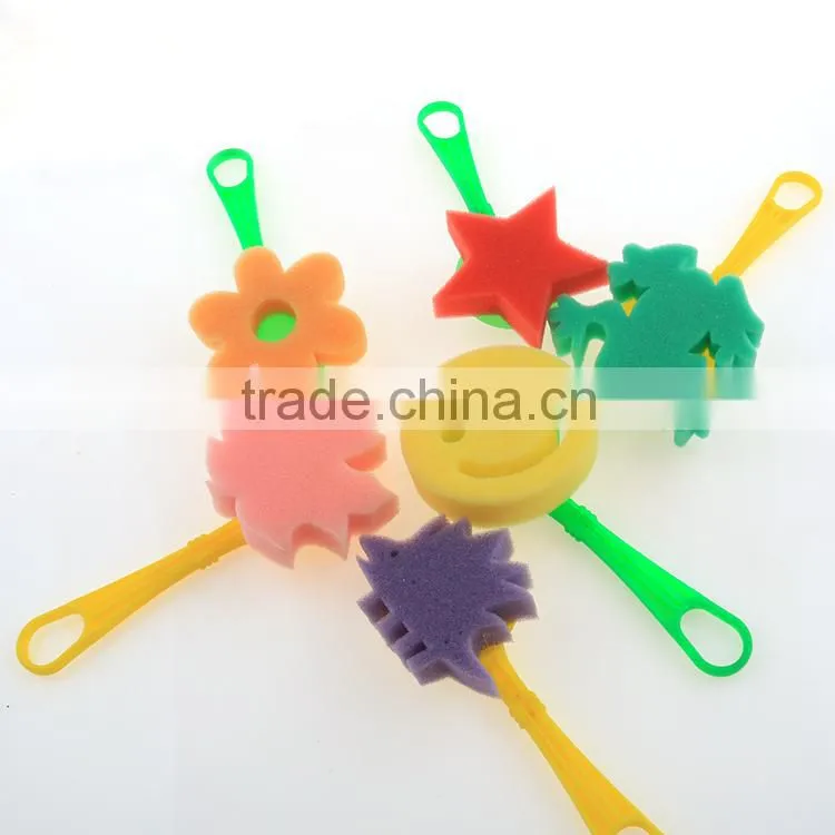 6 Shapes High Quality Foam Sponge Painting Brush For Kids DIY