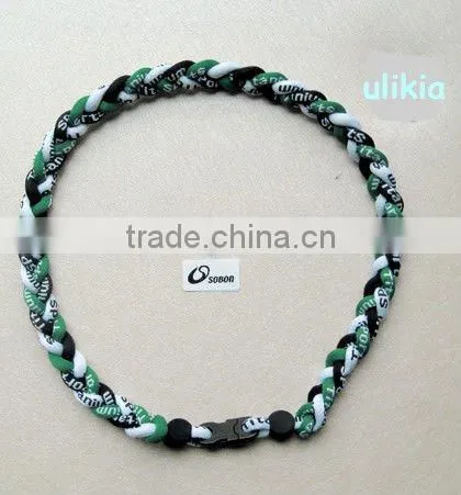 The latest design of Germanium&Titanium tri-braided necklace