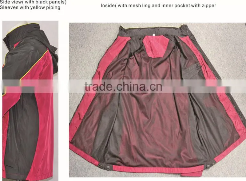 Custom printed waterproof jacket with mesh lining