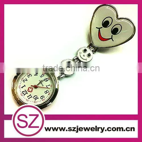 angle smile purple heart shape nurse fob watch for sale