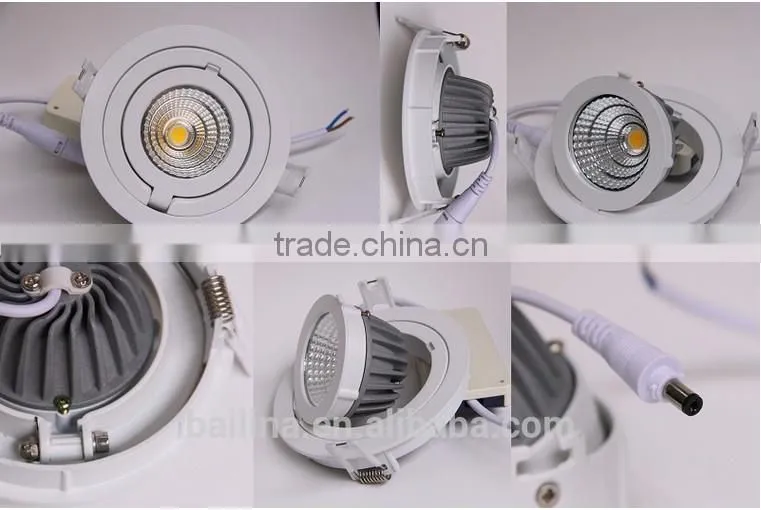 factory price 9 watts LED COB Downlight with high Flux, downlight with 360 degree rotatable