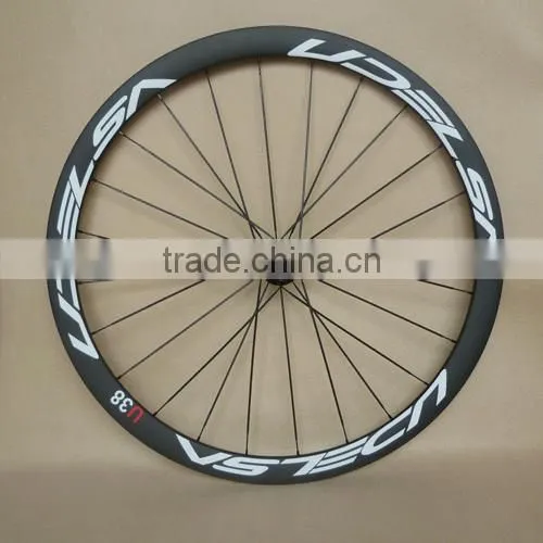 UDELSA Carbon Wheels 38mm Tubular 23mm Wide Road Bike Wheelset bladed spokes
