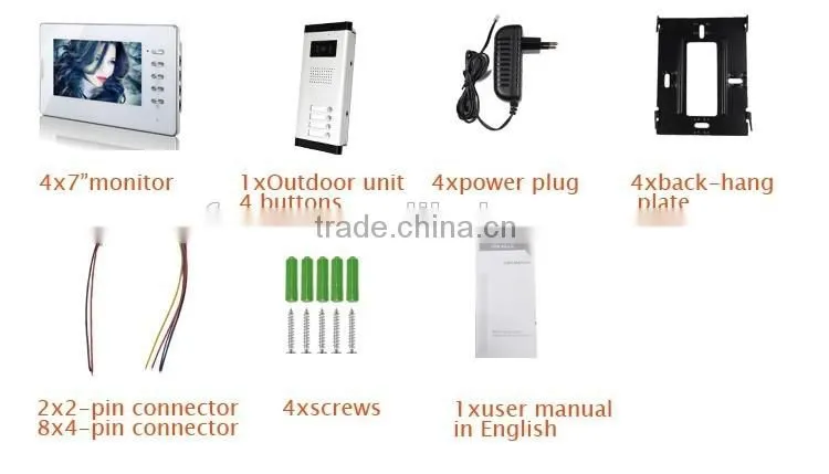 700TVL color in day and B/W in night hands-free LCD recording screen home video door phone doorbell CMOS camera