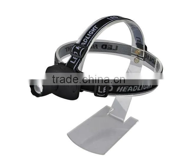 HJ-6002 led head torch light with 1W bulb zoom adjustable