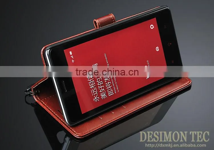 Crazy horse Custom LOGO Cheap price for Xiaomi Redmi Note leather case