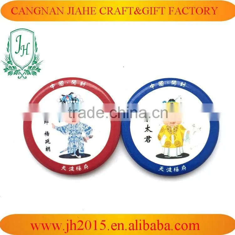 Custom plastic badge botton badge , safety pins back