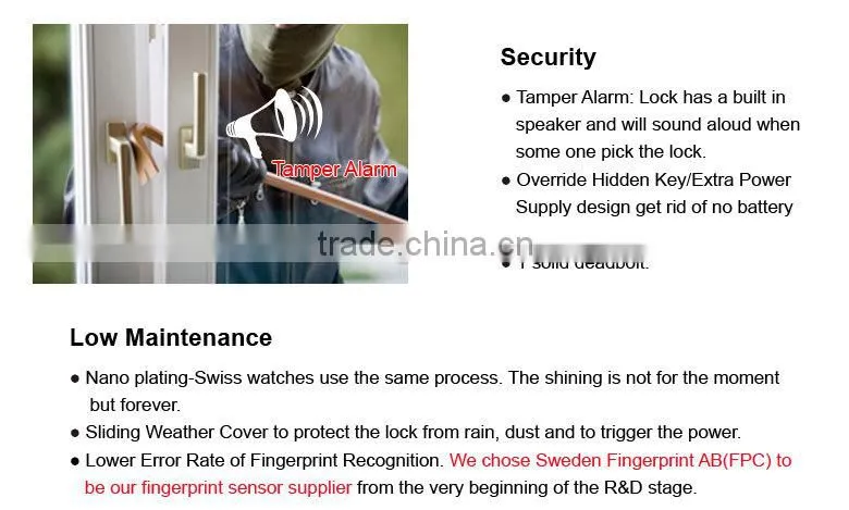 LSD8018 high quality fingerprint card key lock