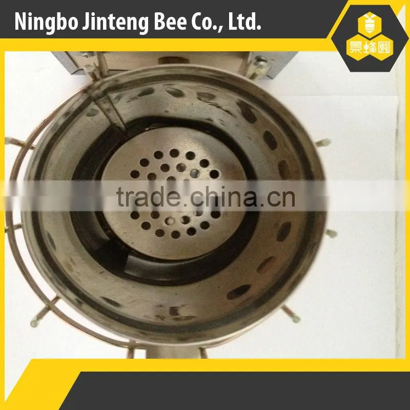 Beekeeping tools stainless steel round cover smoker with leather bellow