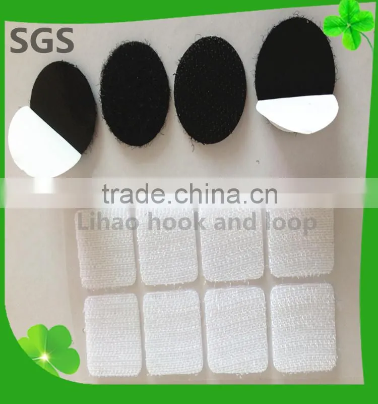Adhesive Hook and loop dots stick on squares with glue