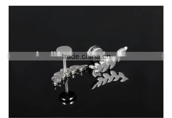 fashion hot sale wholesale design 2016 stainless steel leaf earring