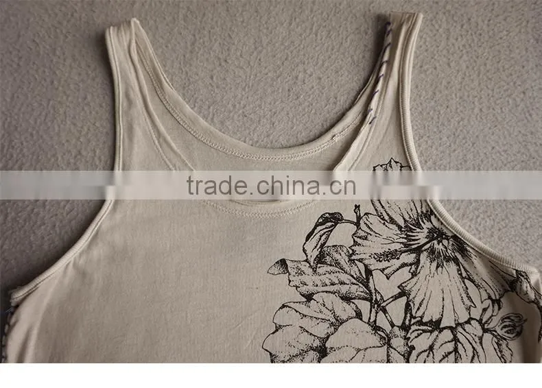 Alibaba china top product women's sexy custom printing burnout tank top