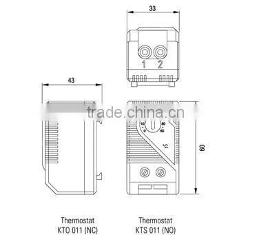 NTL-10A/B Small compact Mechaninal Temperature Controller Dual Thermostat with CE