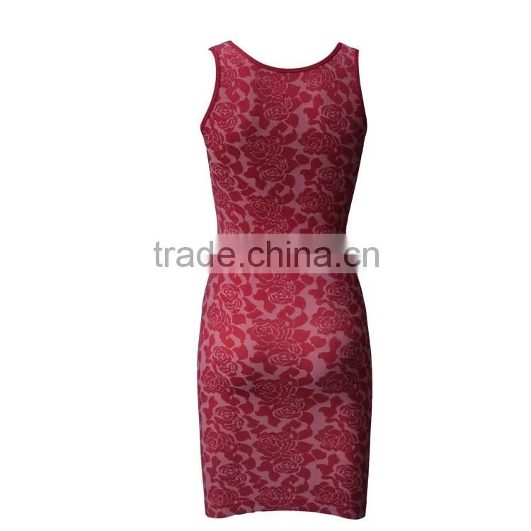 Hot Sexy New Design Sleeveless Jacquard Women Dress