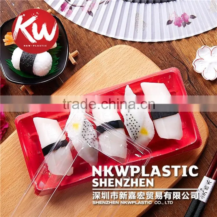 KW-0001 Disposable sushi plastic tray container in packing boxes