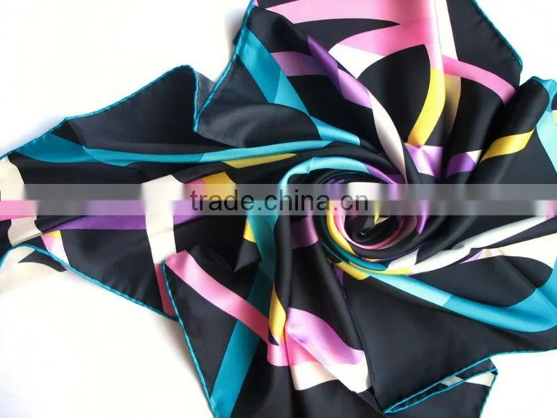 Superior Silk Twill Foulard Square Scarves Colorful