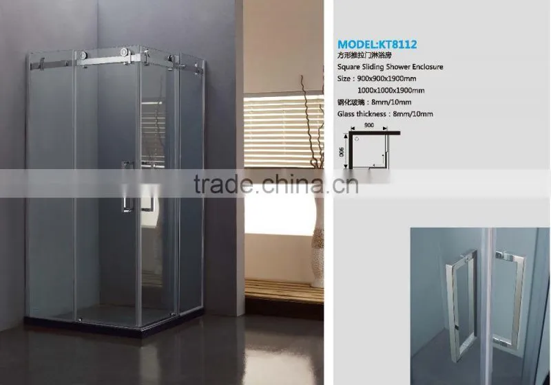 Hot! Stainless Steel Roller Sliding Shower Enclosures (KT8112)