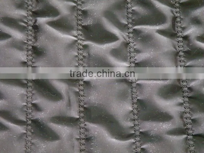 Stripe quilted embroidery fabric,polyester padded quilted fabric