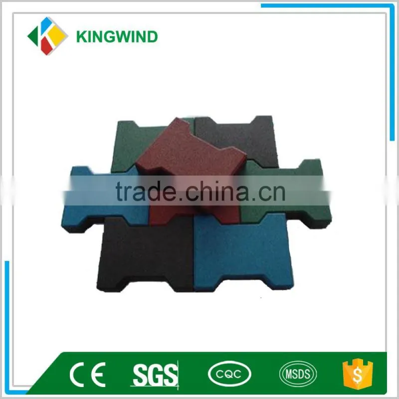 easy to install maintain interlock dog bone rubber floor for parking