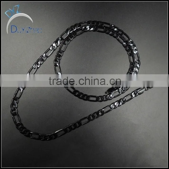 hip hop black metal figaro link chains necklace