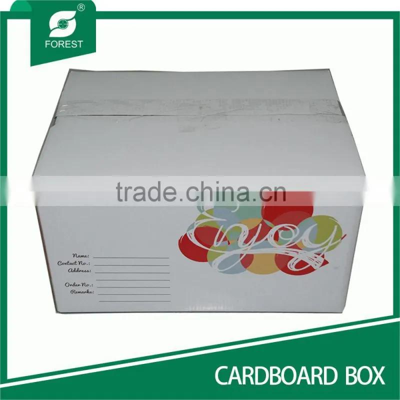 WHITE CARDBOARD CORRUGATED PAPER BOX FOR MAILING