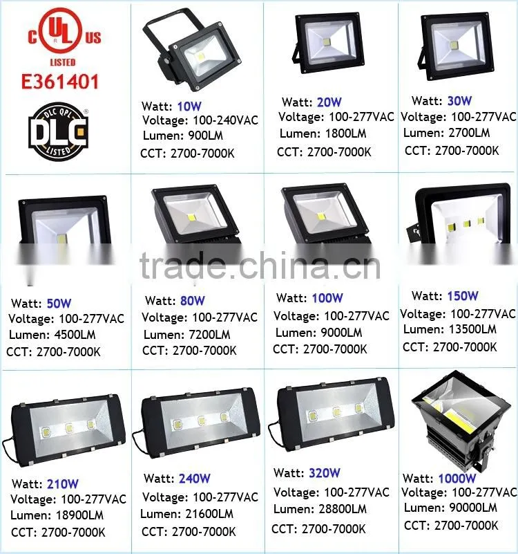 High power DLC cUL UL E361401 outdoor 10w led flood llighting