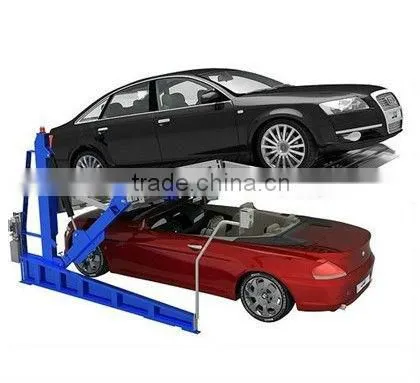Usual parking lift with tilted platform