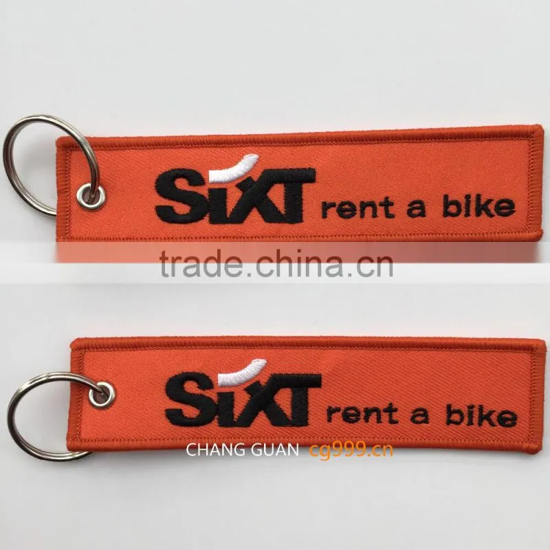 The beautiful high quality embroidery patch key ring