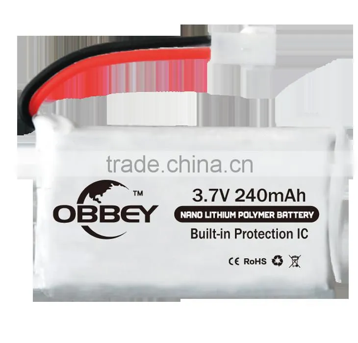 3.7v lipo battery Smallest ultra thin 3.7v 240mah lipo battery for Walkera QR Ladybird Mini CP S105 U816A