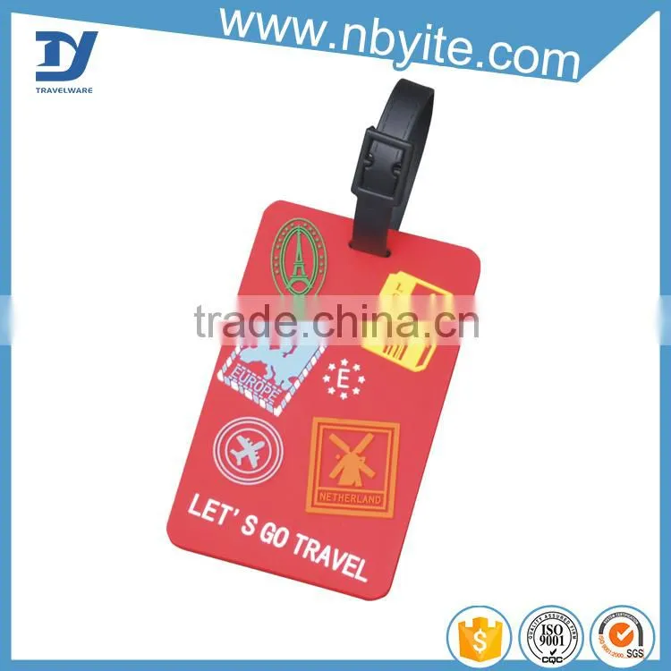 Custom id card holder Eco-environmental rubber luggage tags Fashion bag tag
