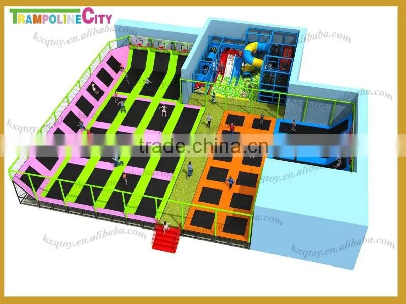 Large Size IndoorTrampoline Park with Crawl Tunnel and Slides