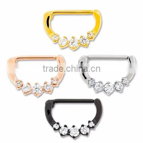1 ROW GEMMED NIPPLE CLICKER BARBELL