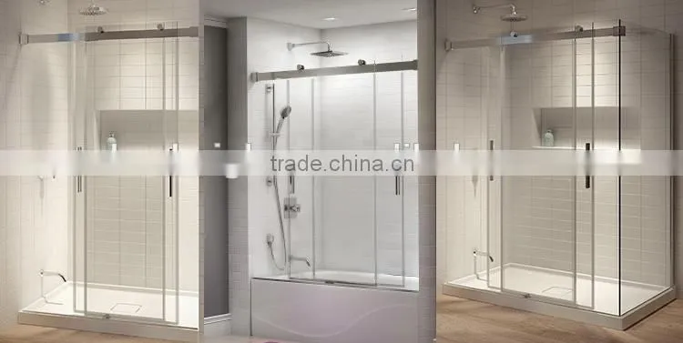 high quality frameless clear glass shower door