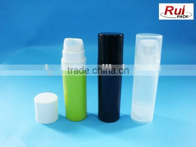 plastic airless bottle with display box, plastic airless cream bottle
